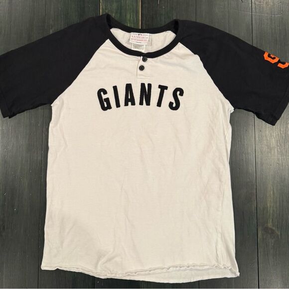 Youth XL MLB San Francisco Giants Baseball Henley Short Sleeve Shirt - Picture 1 of 7